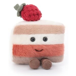 Kids Apricot Lamb Berry Delight Plush Cake Slice Toy 3.5" Stuffed Animal